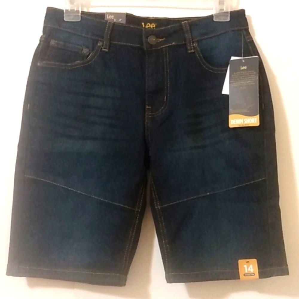 LEE BOY'S SLIM FIT COMFORT STRETCH DENIM SHORTS SIZE 14 NWT